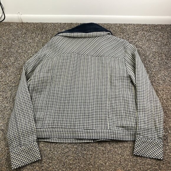 NWT Maeve Anthropologie Jacket Tweed Faux Fur Collar Houndstooth Womens XL $158 - Picture 7 of 12
